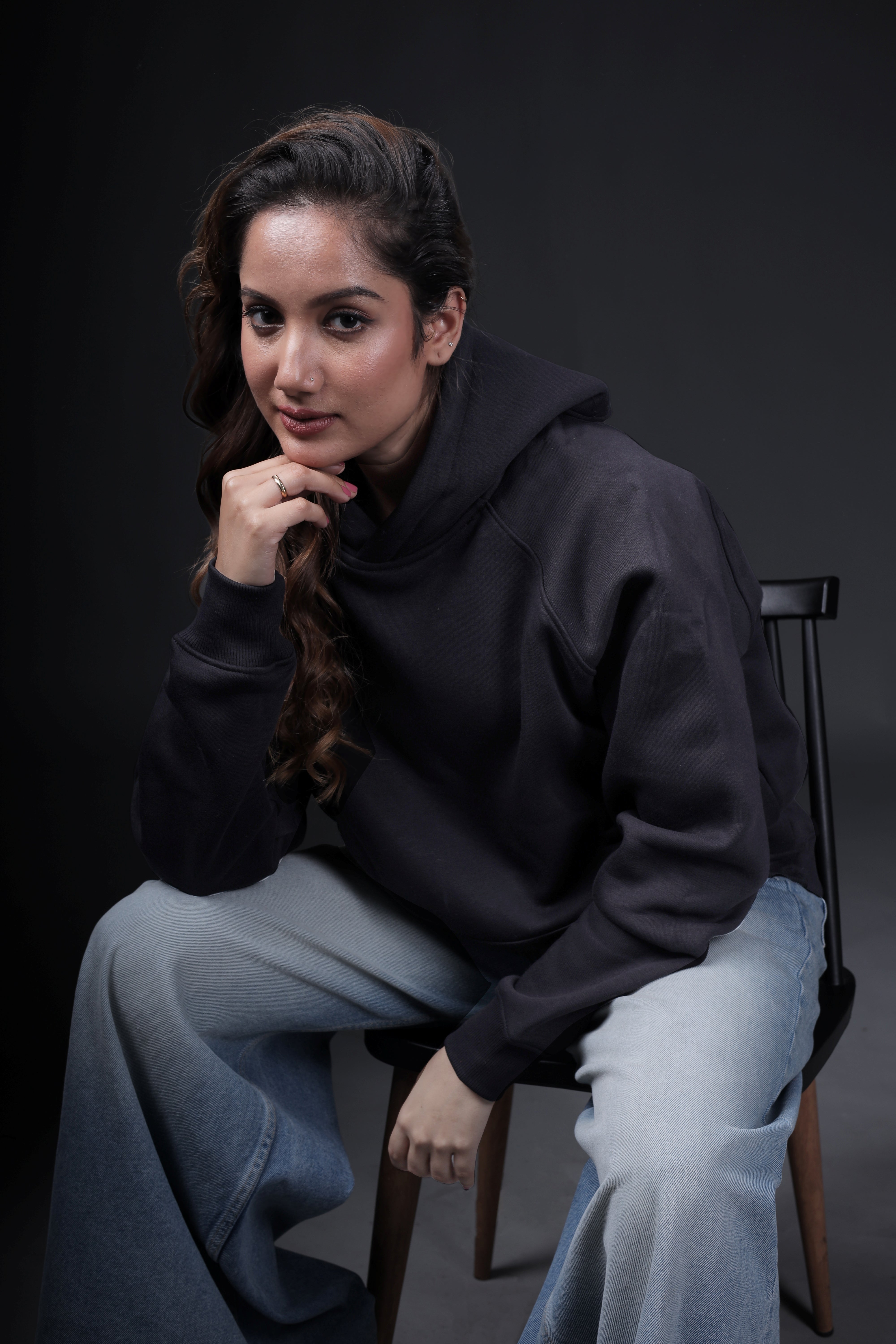 Personalised Photo Outline Embroidery Oversized Hoodie