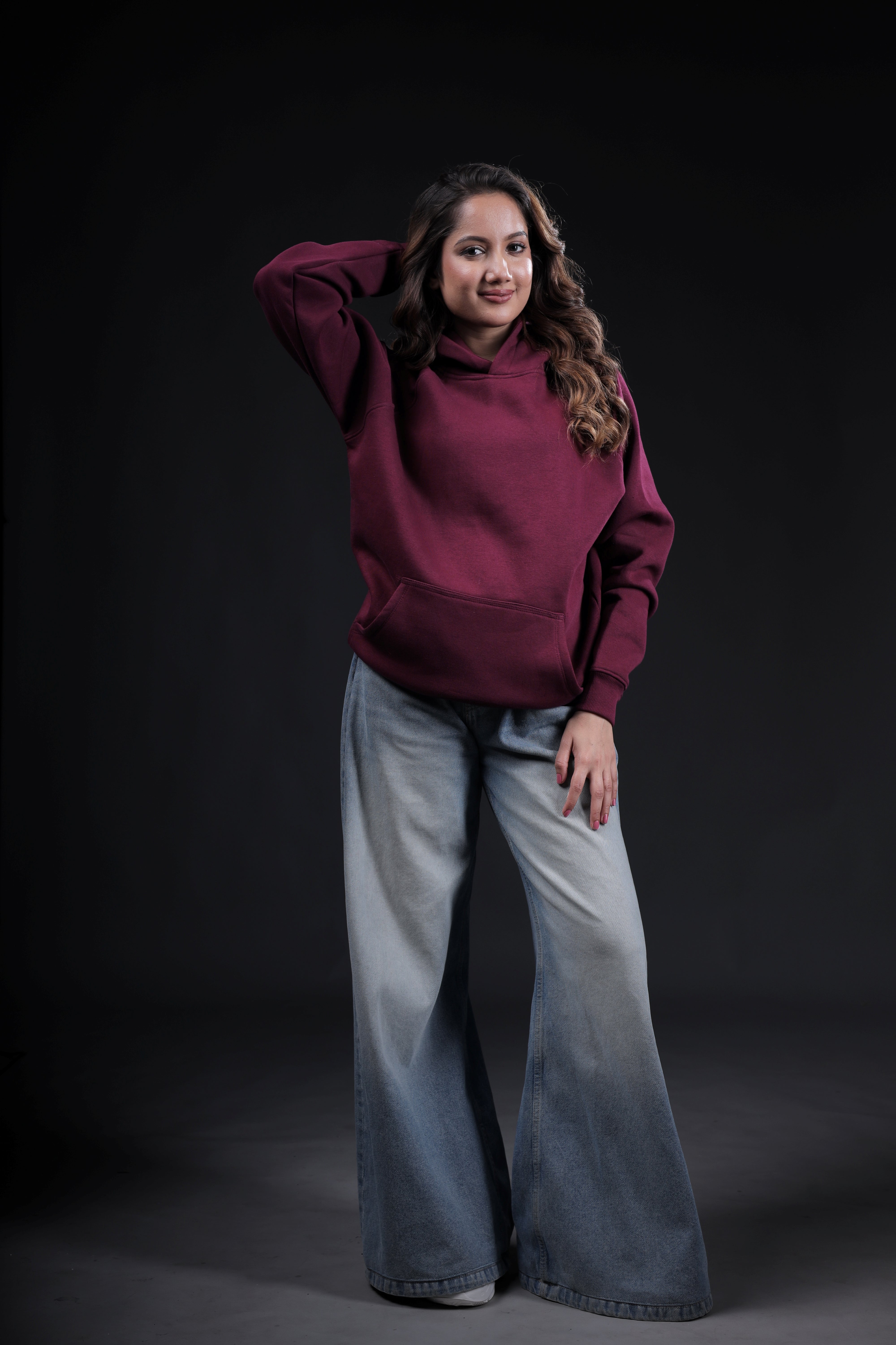 Wine Plain Oversized Hoodie