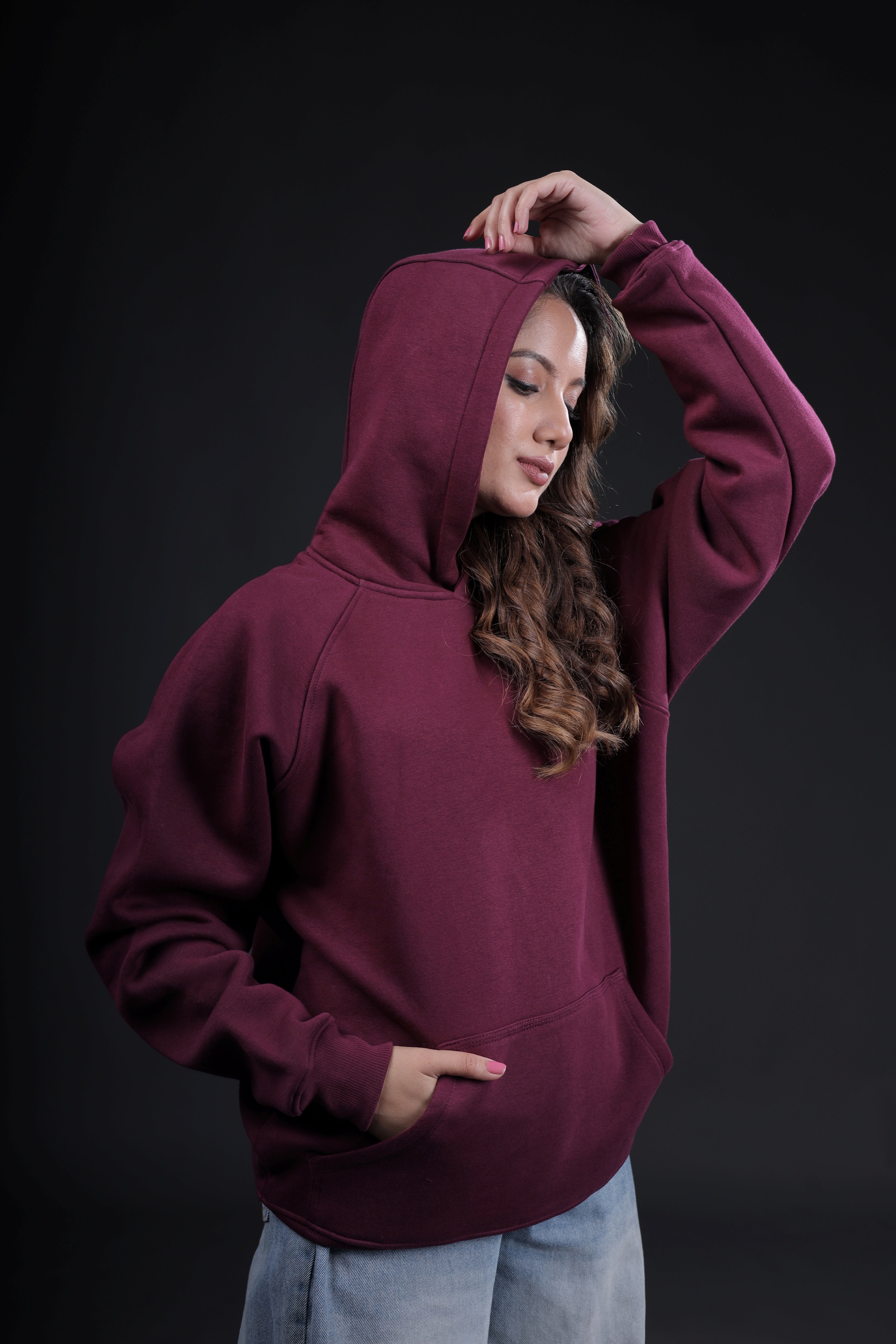Wine Plain Oversized Hoodie
