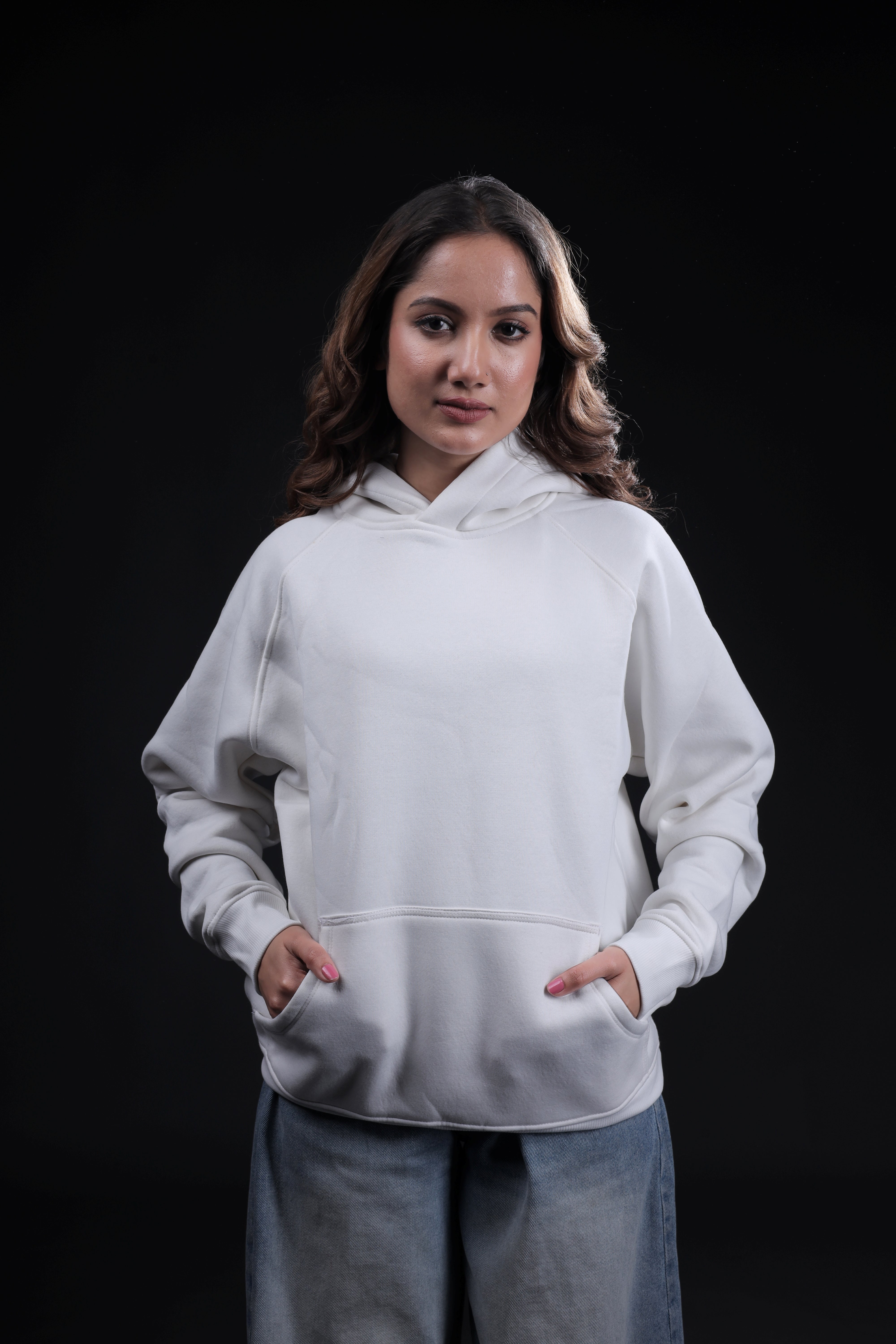 White Plain Oversized Hoodie