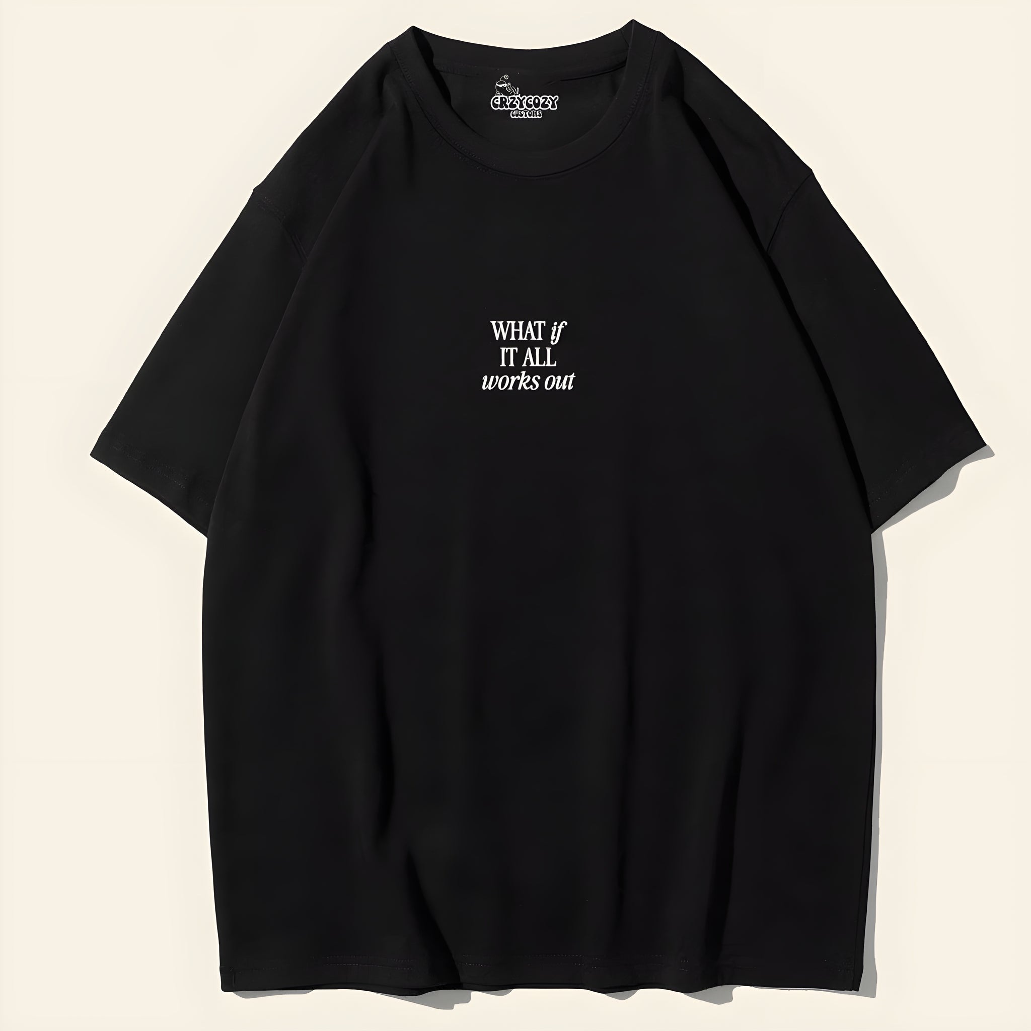 Customised Text Embroidery Oversized Tee