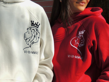 Lion and Liness Couple Embroidery Oversized Hoodie (Pack of 2)