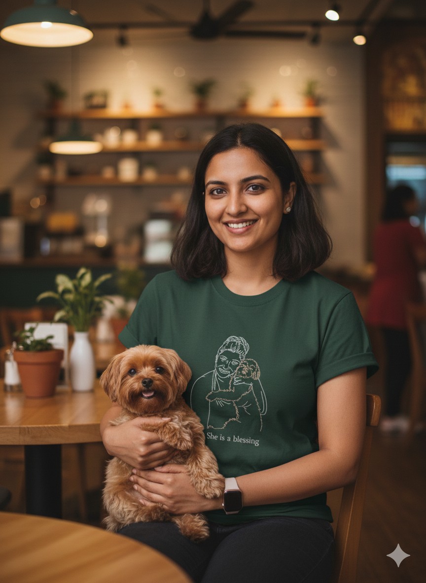 Customised Pet Outline Embroidery Oversized Tee