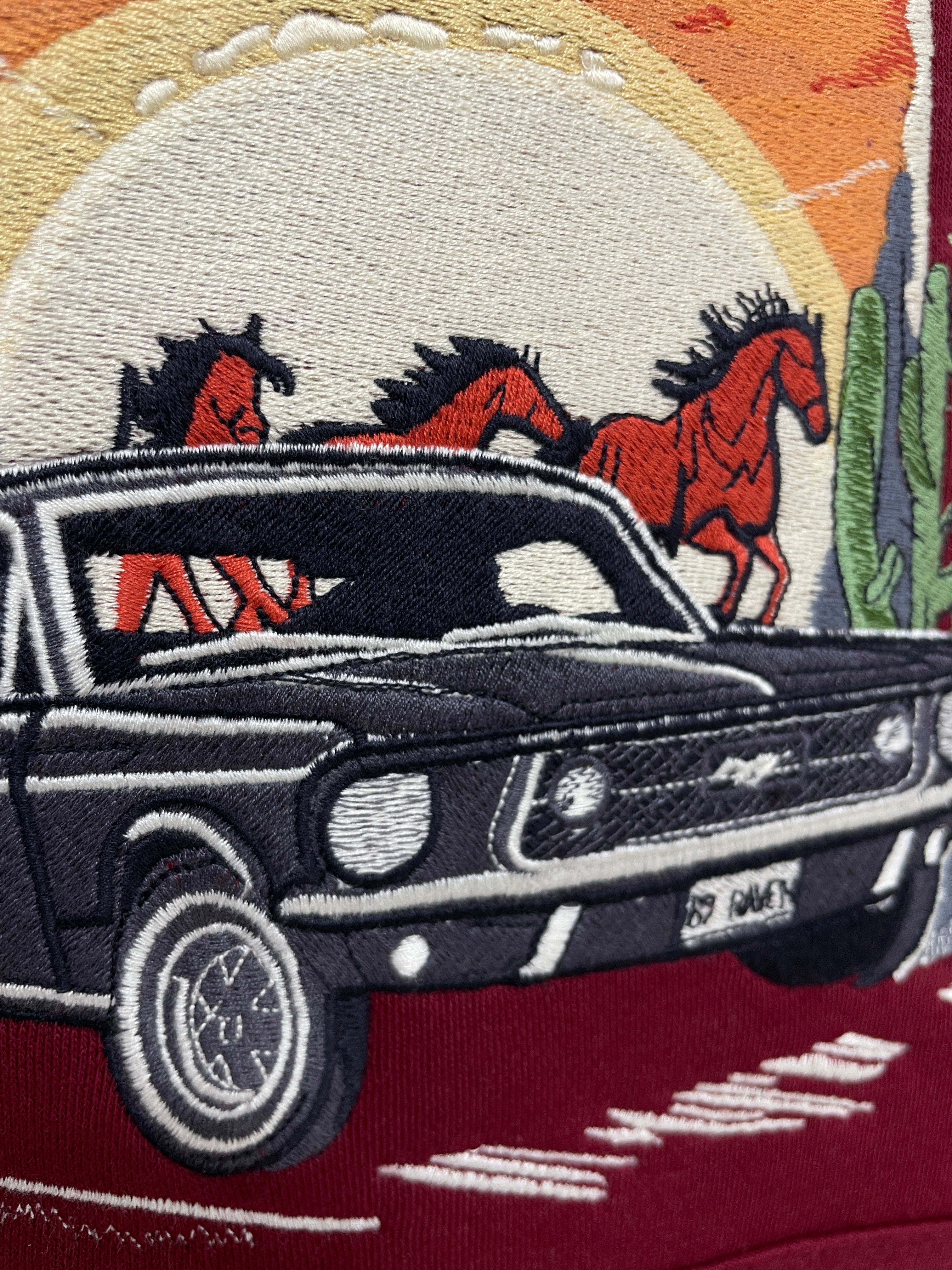 Maroon Mustang Oversized Unisex Hoodie