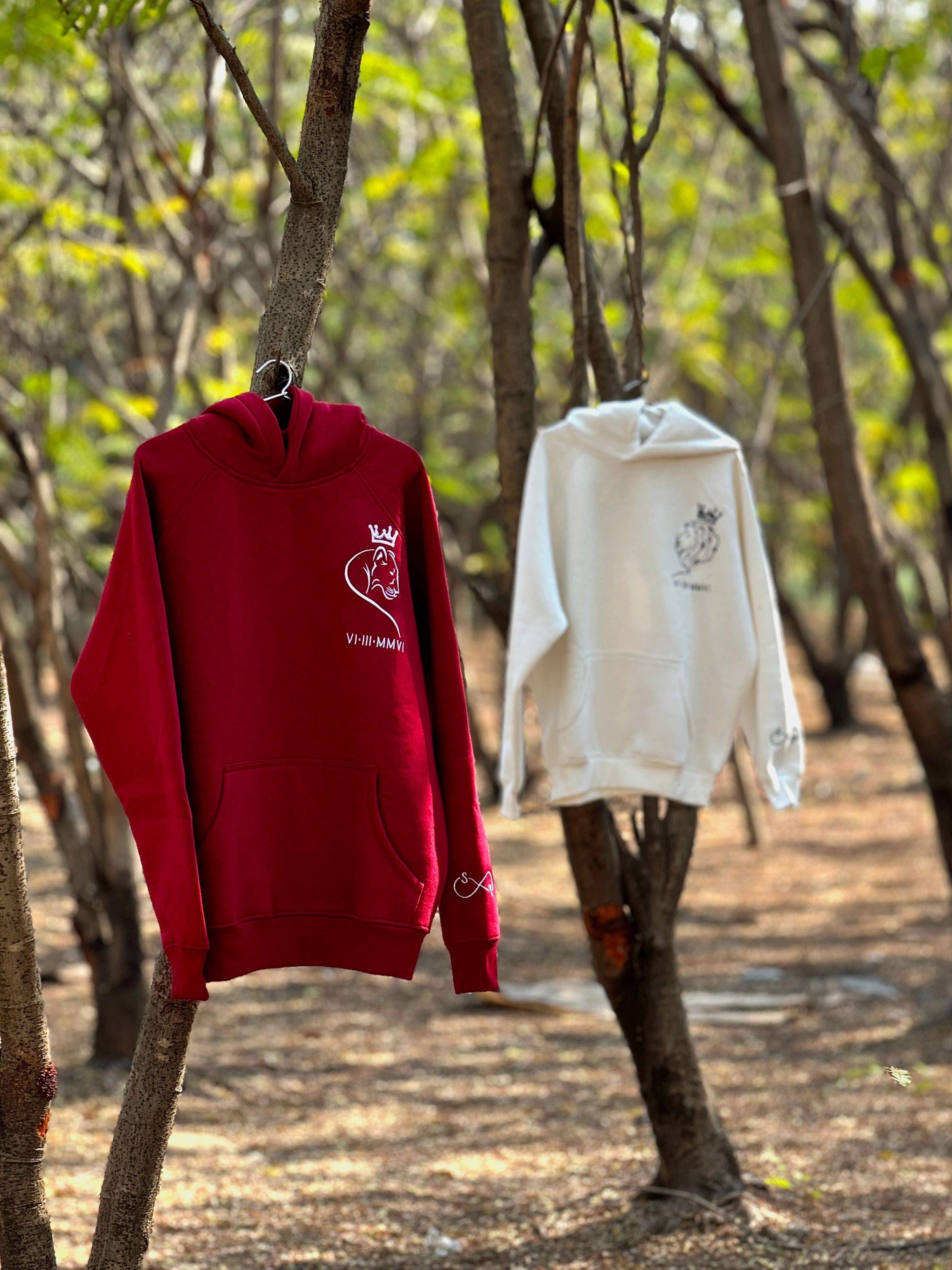 Lion and Liness Couple Embroidery Oversized Hoodie (Pack of 2)