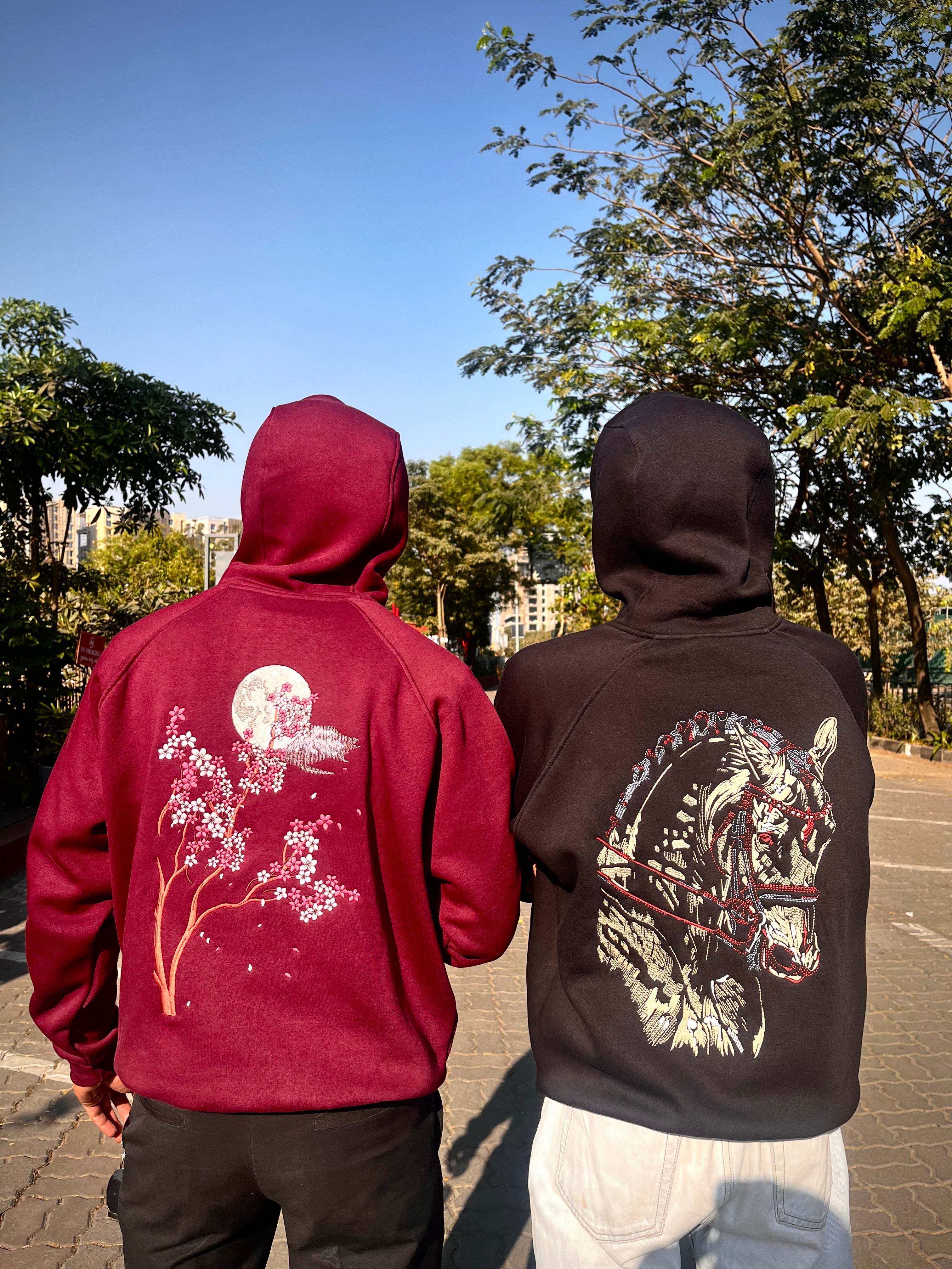 Black Horse Oversized Unisex Hoodie