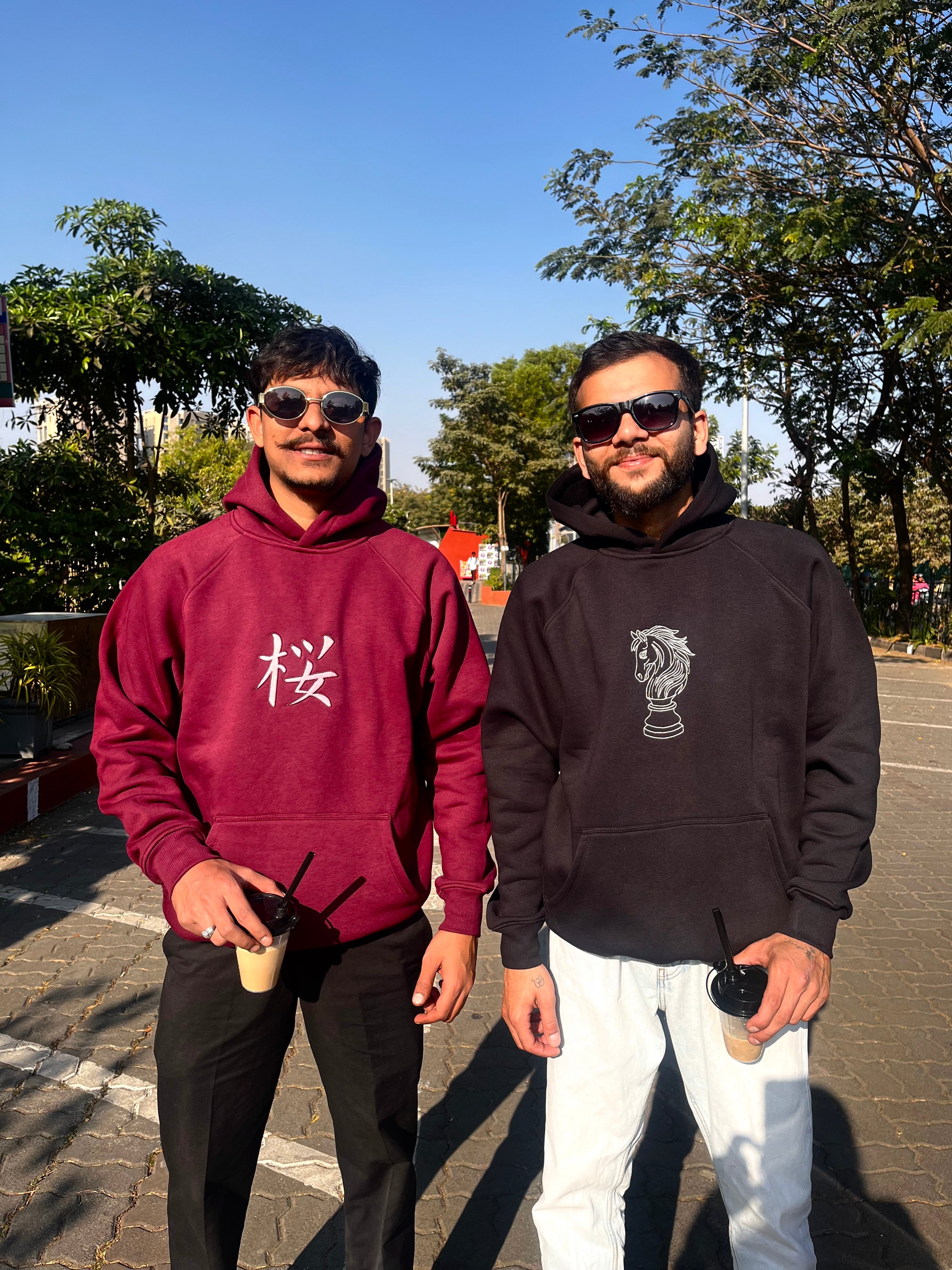 Black Horse Oversized Unisex Hoodie