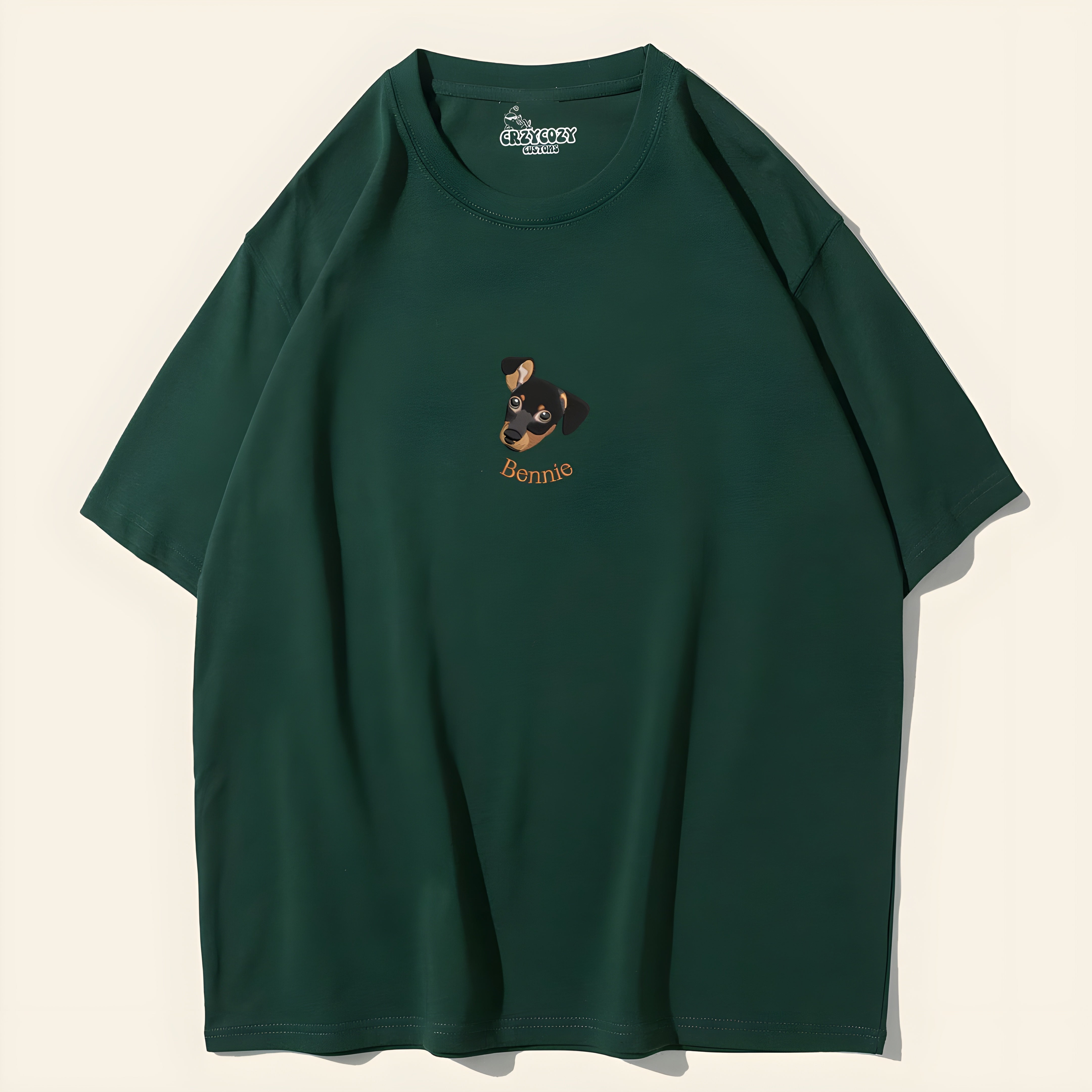 Customised Pet Portrait Embroidery Tee