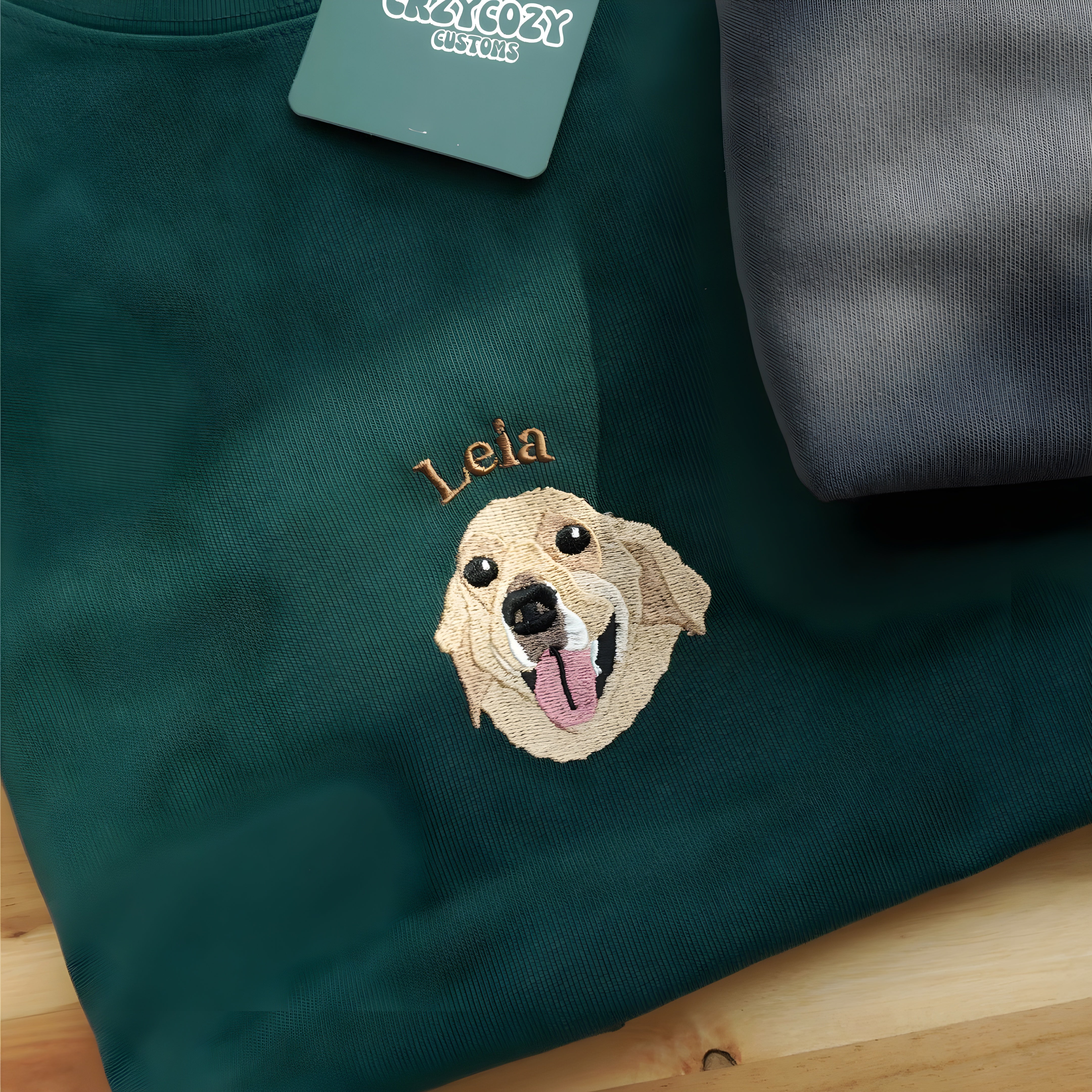 Customised Pet Portrait Embroidery Tee