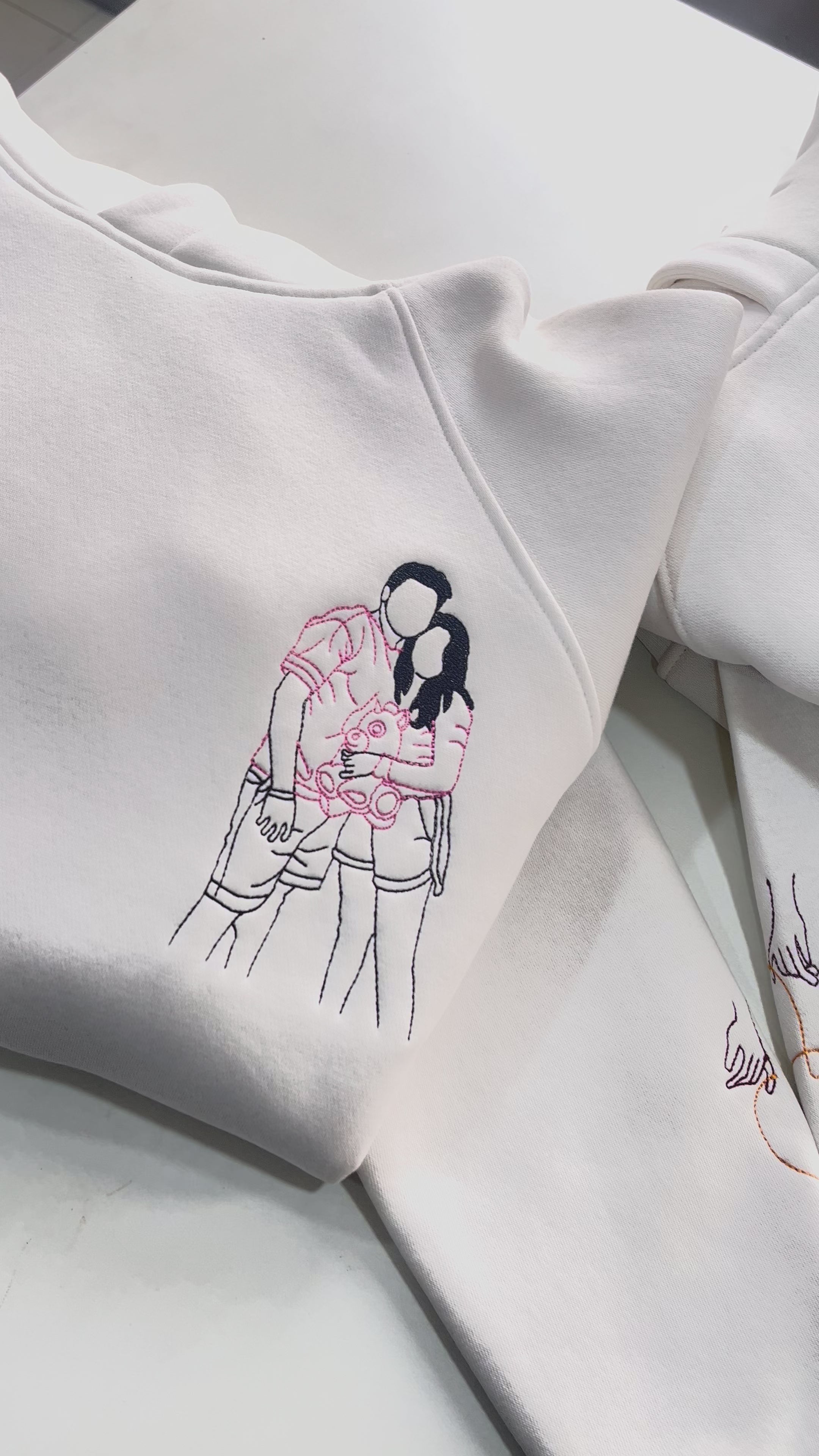 Personalised Photo Outline Embroidery Oversized Hoodie