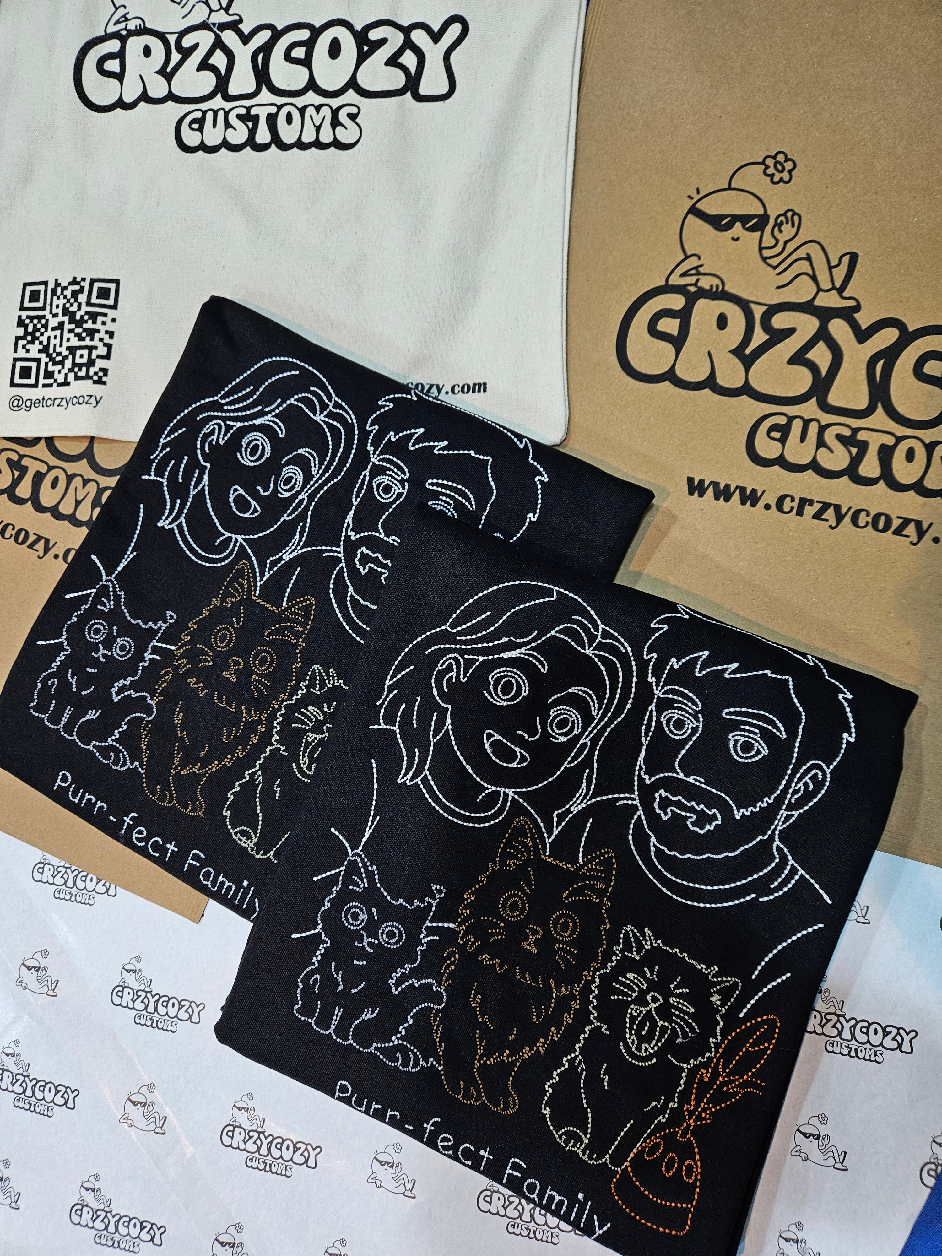 Customised Pet Outline Embroidery Oversized Tee